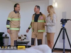 Brazzers - Blonde Busty Milf Brandi Love Teases A Young Fireman And Seduces His Big Cock Thumb