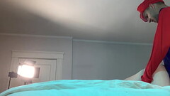Mario Fucks Trans in Chastity Thumb